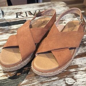 Dr. Scholl's Brown Espadrille Shoes with Suede Finish